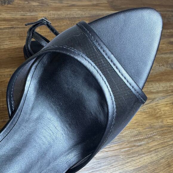 Steve Madden BEKI size 10 M black strappy heels pointed open toe mesh & leather - Picture 13 of 14